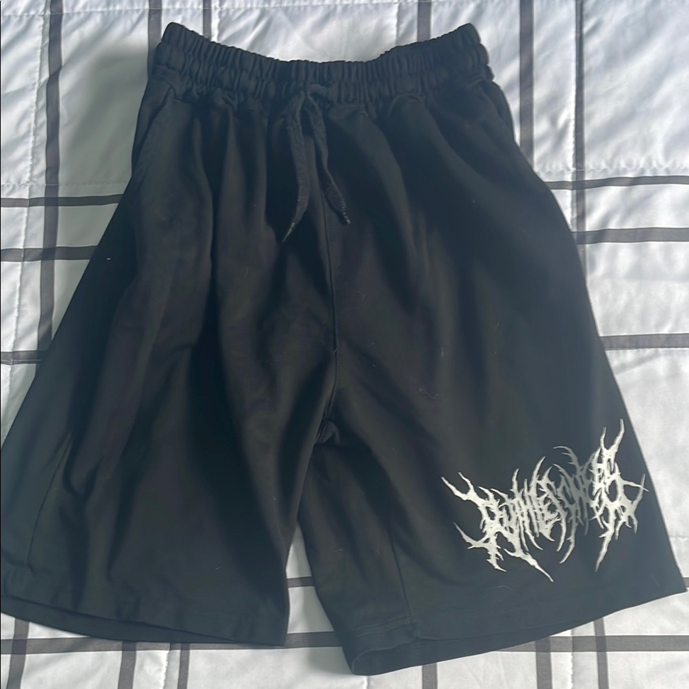 Men's Black Graphic Shorts